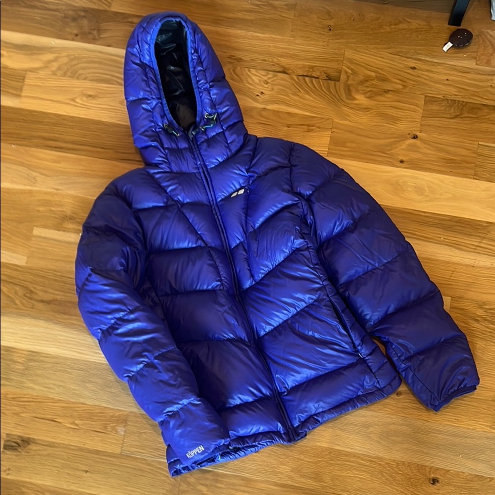 Koppen purple down Puffer Jacket with Hood Sz M